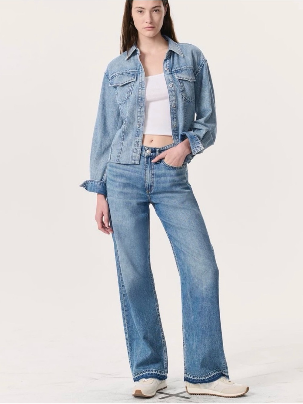 rag & bone Light Blue Wide Leg Jeans - Picture 6 of 9